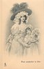 Image 4 - elegantly dressed woman stands left of her child who carries large bouquet
