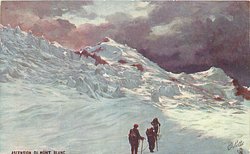 ASCENSION DU MONT-BLANC three people walk up in snow