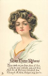 girl with flower in hair, faces partly left & looks front