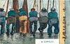 Image 3 - six fishermen lined up facing away, comes with & w/o WAITING FOR THE SMACKS or WEIGHTY SMACKS DISCHARGED DAILY for ILFRACOMBE only