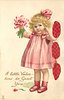 Image 2 - A LITTLE VALENTINE TO GREET YOU girl in pink dress carries pink sweet-peas