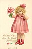 Image 1 - A LITTLE VALENTINE TO GREET YOU girl in pink dress carries pink sweet-peas