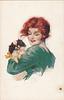 Image 1 - Woman in green dress holding dog,