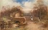 Image 1 - woman & dog crossing stone bridge