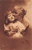 Image 1 - mother & daughter, head & shoulders, mother about to kiss child