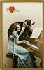 Image 1 - VALENTINE GREETINGS IN SWEET ACCORD she plays piano, he holds violin, arm round her shoulder