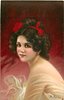 Image 1 - head & shoulder study, off shoulder dress, faces left, head turned to face front (Blanche in English set)