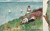 Image 9 - couple lie on grassy cliff, lighthouse behind