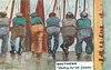 Image 29 - six fishermen lined up facing away, comes with & w/o WAITING FOR THE SMACKS or WEIGHTY SMACKS DISCHARGED DAILY for ILFRACOMBE only