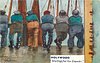 Image 21 - six fishermen lined up facing away, comes with & w/o WAITING FOR THE SMACKS or WEIGHTY SMACKS DISCHARGED DAILY for ILFRACOMBE only