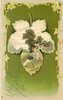 Image 1 - rural scene in maple leaf inset, leafy border, green background
