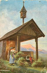 FELDKAPELLE two women before wayside shrine