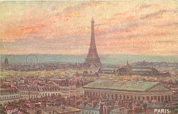 view across Paris, Eiffel tower centre