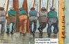 Image 25 - six fishermen lined up facing away, comes with & w/o WAITING FOR THE SMACKS or WEIGHTY SMACKS DISCHARGED DAILY for ILFRACOMBE only