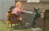 Image 1 - child and dachshund playing piano, dachshund standing at piano