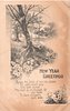 Image 1 - NEW YEAR GREETINGS with verse, primroses below leafless tree