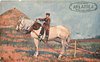 Image 2 - boy rides sideways on horse pulling farm equipment left