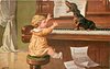 Image 1 - child and dachshund playing piano, dachshund sitting on piano