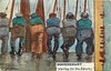 Image 17 - six fishermen lined up facing away, comes with & w/o WAITING FOR THE SMACKS or WEIGHTY SMACKS DISCHARGED DAILY for ILFRACOMBE only