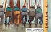 Image 19 - six fishermen lined up facing away, comes with & w/o WAITING FOR THE SMACKS or WEIGHTY SMACKS DISCHARGED DAILY for ILFRACOMBE only