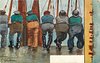 Image 5 - six fishermen lined up facing away, comes with & w/o WAITING FOR THE SMACKS or WEIGHTY SMACKS DISCHARGED DAILY for ILFRACOMBE only