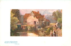 large water-mill woman & child front right, cart riight