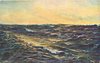 Image 1 - IM PACIFIC purple sea, few clouds in yellow sky, prominent sunlight on sea left, many distant birds