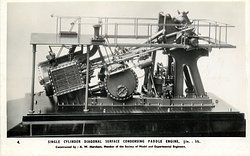 SINGLE CYLINDER DIAGONAL SURFACE CONDENSING PADDLE ENGINE, 1/2IN.--1FT.