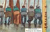 Image 35 - six fishermen lined up facing away, comes with & w/o WAITING FOR THE SMACKS or WEIGHTY SMACKS DISCHARGED DAILY for ILFRACOMBE only