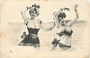 Image 1 - two girls in bathing costumes stand in sea with arms raised