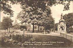 ANDREWS PARK SHOWING STATUE OF RICHARD ADAMS, THREE TIMES MAYOR OF