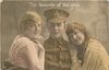 Image 3 - soldier between two girls, both girls look toward soldier, soldier faces forward