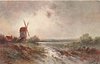 Image 4 - windmill left center, cottage further left, 6 sheep grazing distantly right