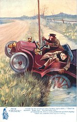 OWNER (AS THE CAR INSISTS UPON BACKING INTO A DIKE): "DON'T//TRY TO OR NOT!]