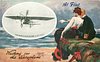 Image 2 - inset THE BLERIOT MONOPLANE IN FULL FLIGHT couple sit close on rocks, she wears a white top & brown skirt, red hat & parasol, they look out to sea