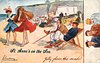 Image 3 - JOLLY PLACE, THE SANDS! two men in deck chairs ogle two pretty girls walking by
