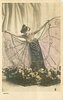 Image 7 - PETIT woman in gown with huge wings, flowers in front of her