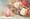 Image 1 - BIRTHDAY WISHES bowl right with four open roses, many buds, no petals on table, signature lower right