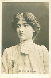 MISS MAUDE FEALY facing front, high necked shirt, looking slightly left