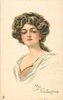 Image 1 - MY VALENTINE head & shoulders study, small red flower in hair, looks front