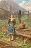 Image 1 - 'S 'PEPPERL girl sits on edge of water-trough waiting for her tub to fill