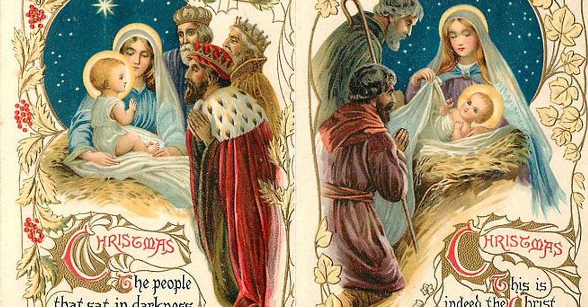 Set CHRISTMAS baby Jesus TuckDB Postcards