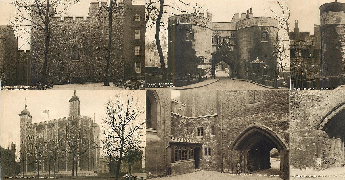 Set: THE TOWER OF LONDON (2170) TuckDB Postcards